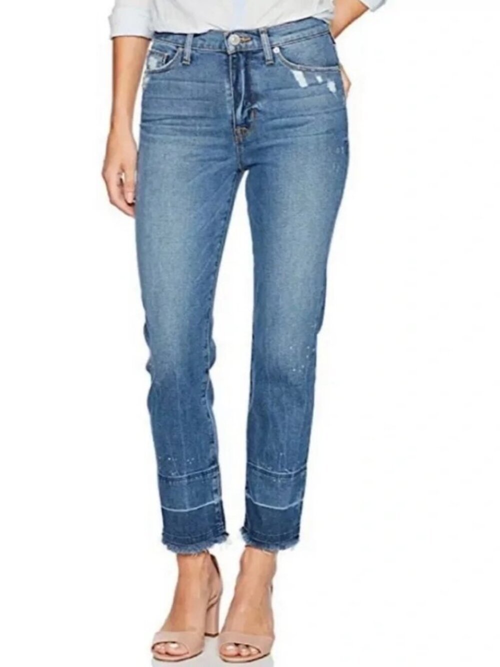 Hudson Zoeey High Rise Straight Released Hem Jeans Size 27
